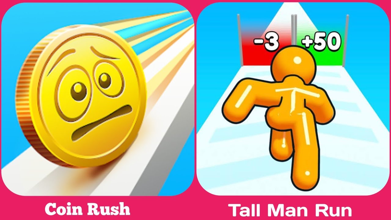 Tall Man Run vs Coin Rush Max Levels Unlocked Speedrun Gameplay