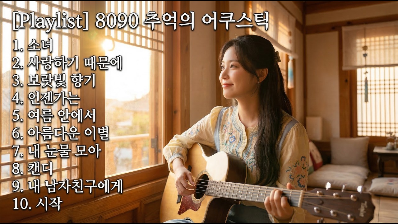[Playlist] 8090 추억의 K팝 🌙 밤에 듣기 좋은 잔잔한 어쿠스틱 커버 10곡