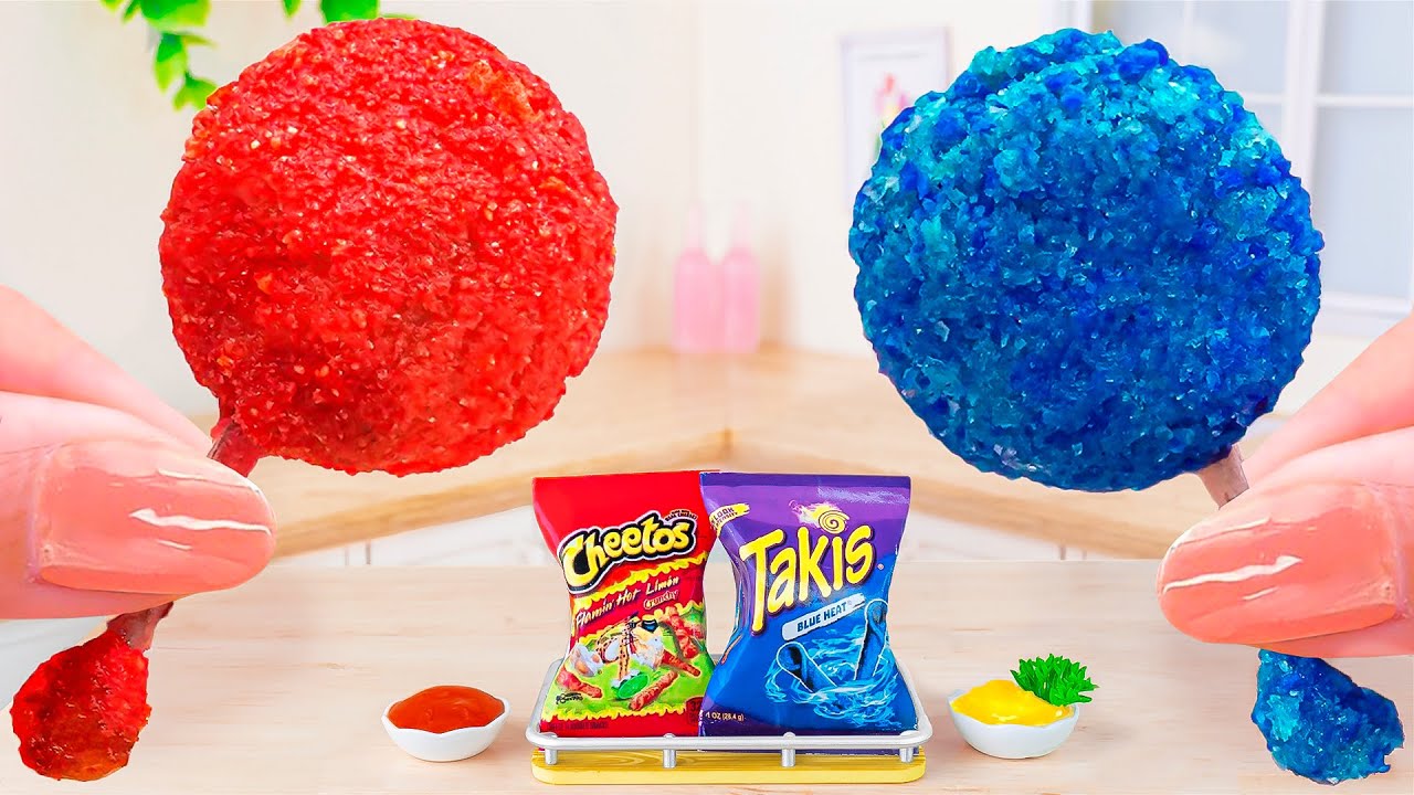 Челлендж Takis против Cheetos — рецепт острых миниатюрных куриных леденцов Flamin' Hot — мини-вку...