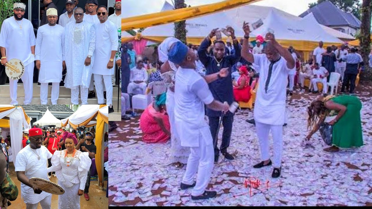Money Rain At Obi Cubana Mother Burial Ceremony