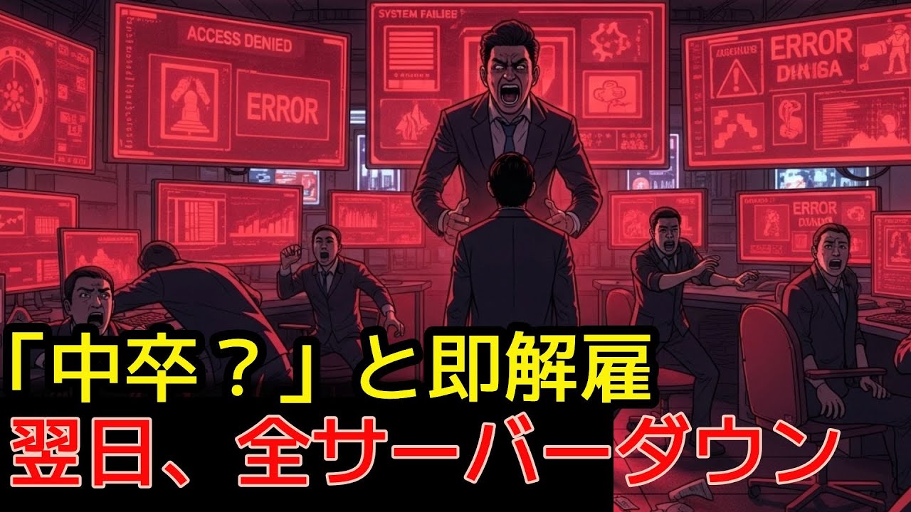 「学歴が全て」と中卒の技術責任者をクビにした結果→システムが完全停止し復旧不可能に。パスワードを知るのは追放した彼だけ。社長の末路が悲惨すぎた…