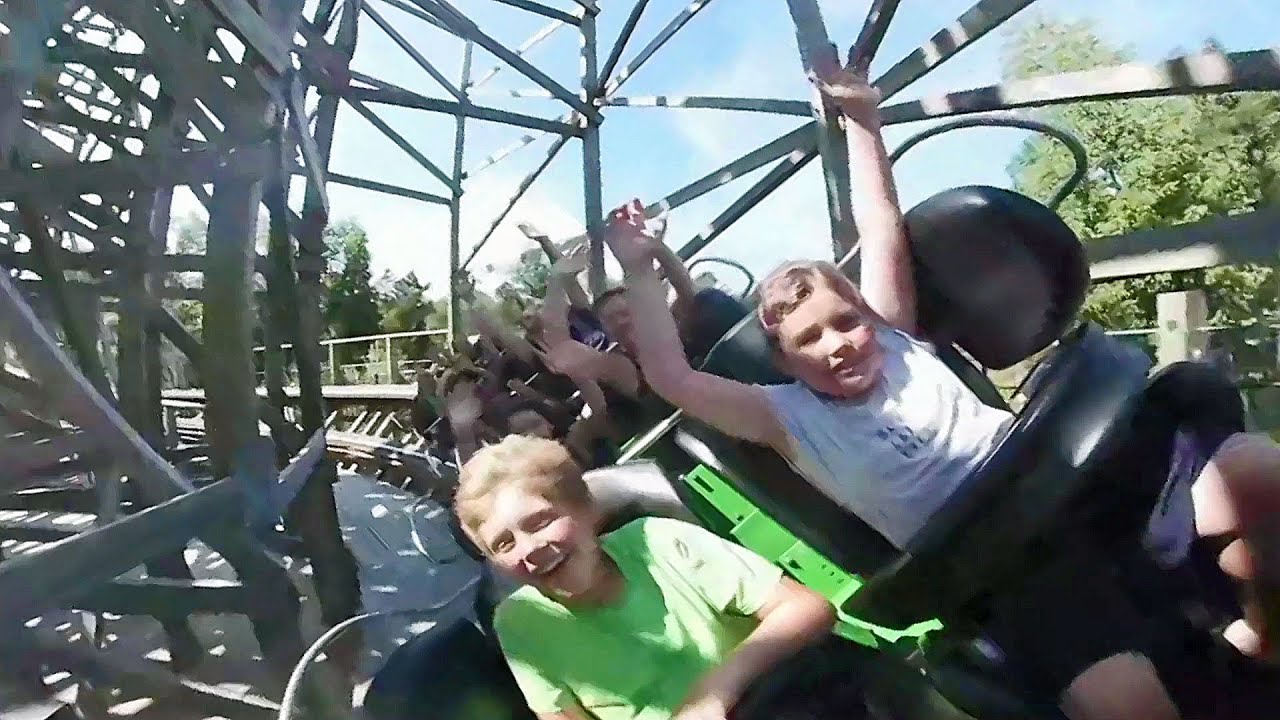 Roar-O-Saurus horizon leveled front seat on-ride reverse ridercam HD POV Story Land