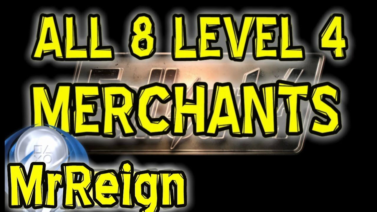 FALLOUT 4 - ALL 8 LEVEL 4 MERCHANTS & Rare NPC's - All Information One Video