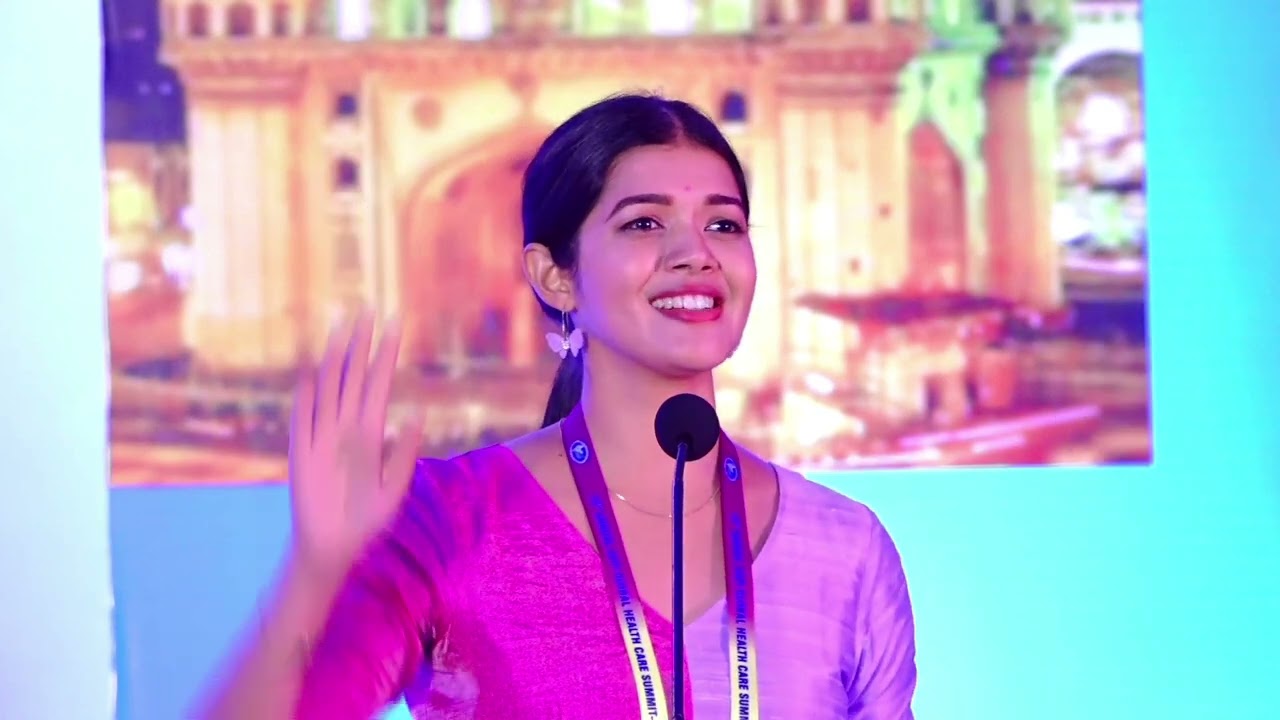 Dr.Tejaswini Manogna addressing Global Health Care Summit - American Physicians of Indian Origin
