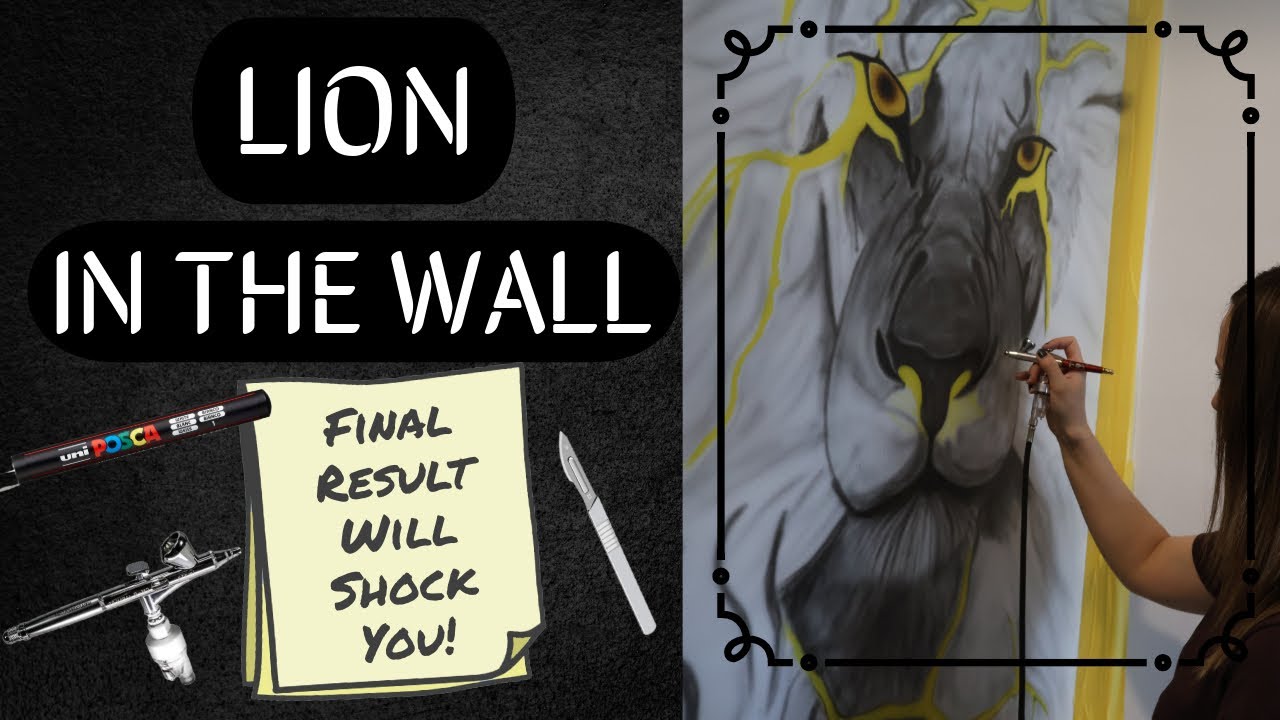 How to Airbrush a Stunning Lion Mural | Full Process & Final Reveal 