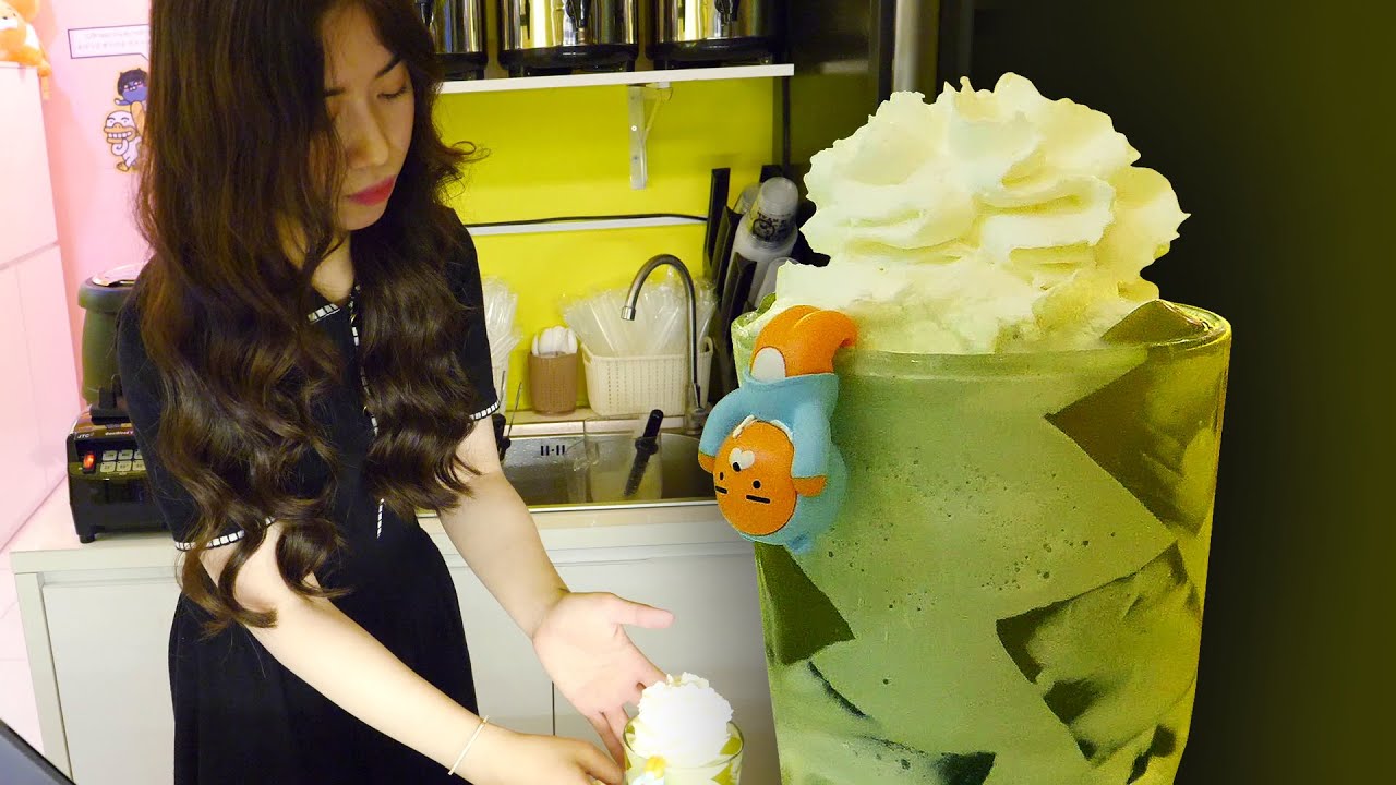 사장님이 만들어 주는 녹차 스무디 / 베트남 호치민 3군 - RYAN tea & pizza / 베트남 길거리 음식