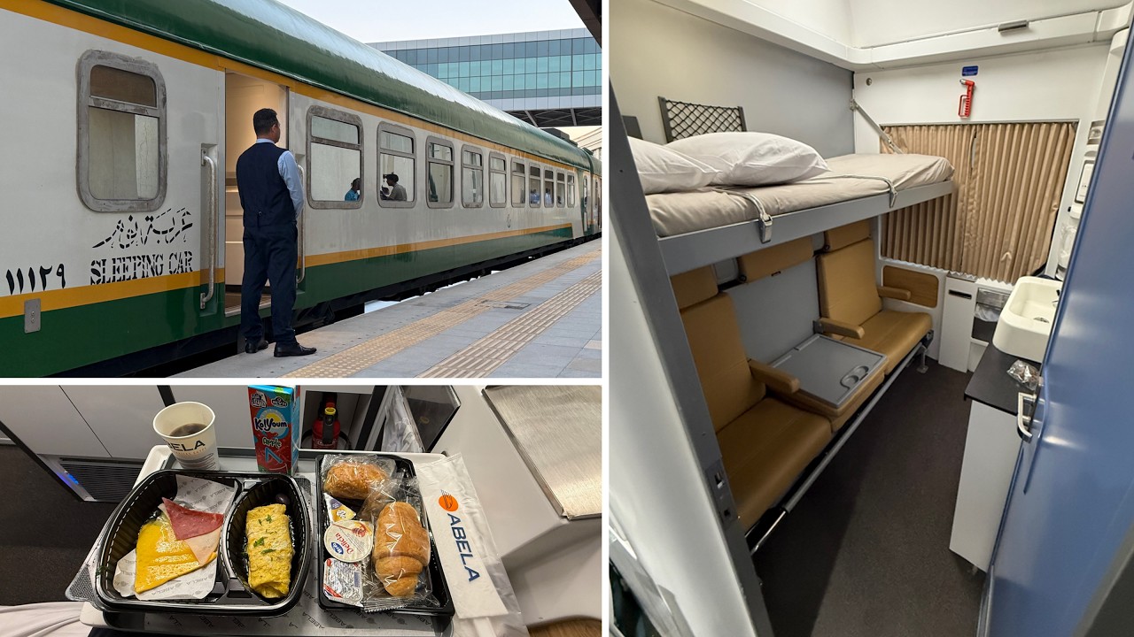 Cairo to Aswan by Egyptian sleeper train, in Abela's new Elite class