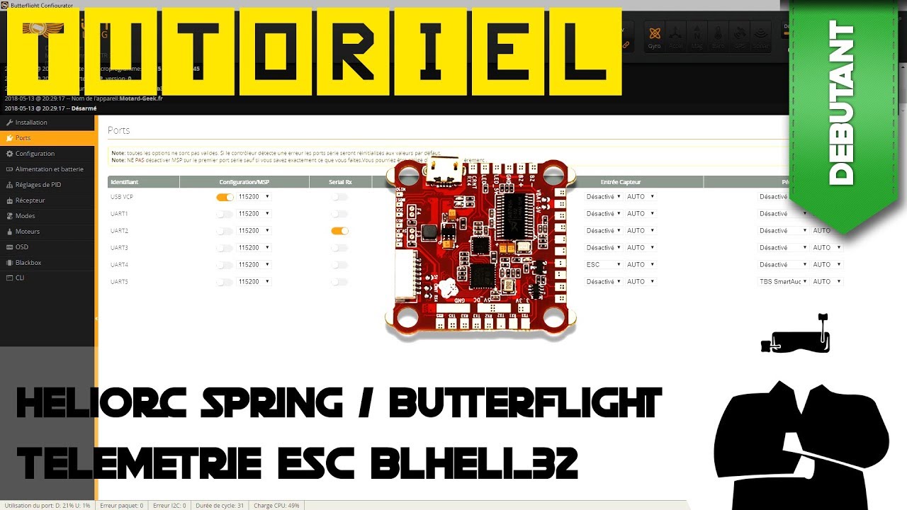 La télémétrie des ESC sur l'Helio Spring sous ButterFlight, vraiment facile ? | Tuto en français