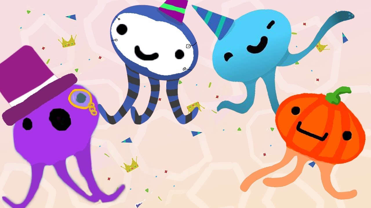 Zombey, Manu, Palle und maudado sind lustige Tintenfische