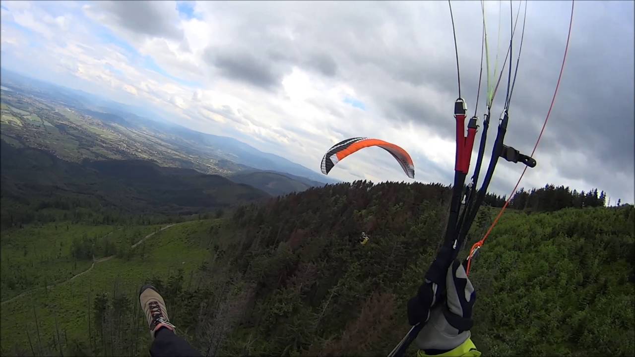 Paralotnie. Skrzyczne. Lądowanie na drzewie. Paragliding. Tree crash landing. 12.06.2016