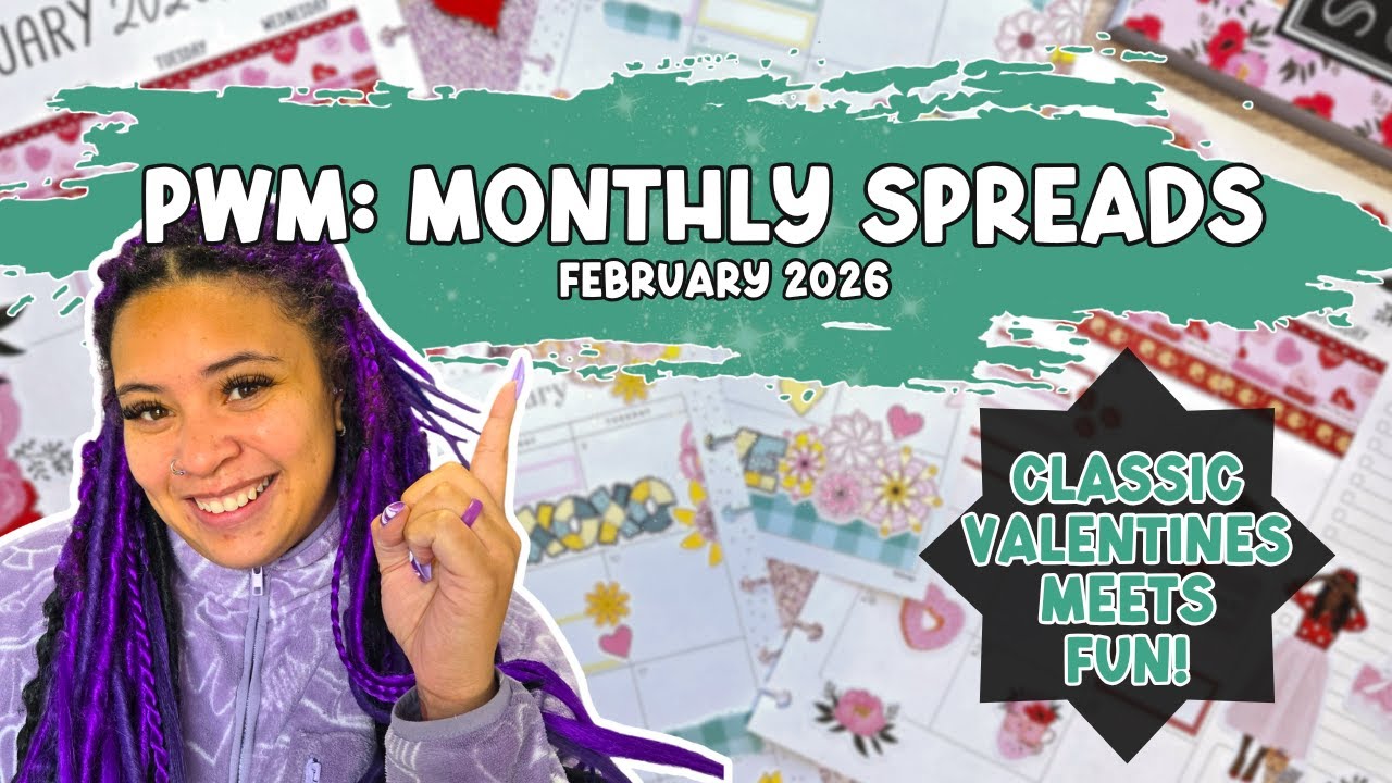 Plan With Me | 2026 February Monthly Spreads | Planner Envy & Happy Planner 💜