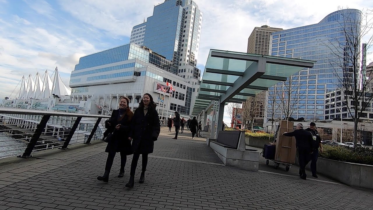 Vancouver Canada. Downtown Walk. City in January 2020.