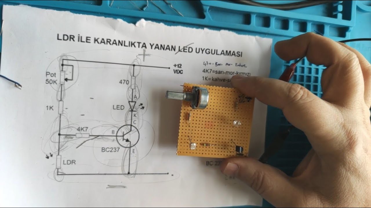 LDR ile led kontrolü - Üniversal delikli plakete lehimleme