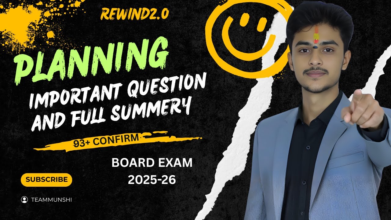 Chapter 4 / Planning / Most important questions / one short summary/ Rewind2.0/ by Nikhil sir 🔥💯