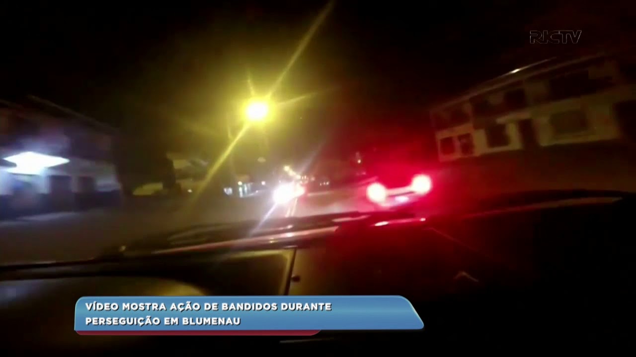 Vídeo mostra ação de bandidos durante perseguição em Blumenau