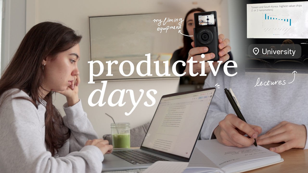 productive uni days in my life 🗒️ lectures, how I film my videos & working from home