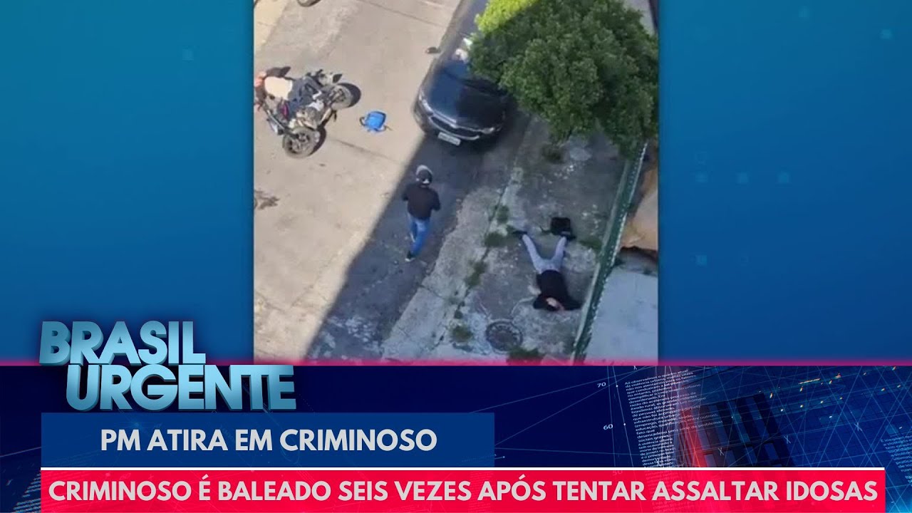 Criminoso &eacute; baleado seis vezes por policial ap&oacute;s tentar assaltar idosas | Brasil Urgente
