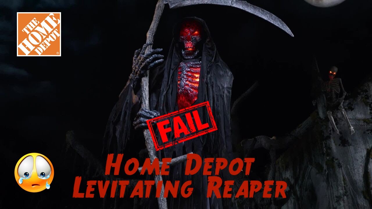 Home Depot 12 Ft. Levitating Reaper Halloween Animatronic Unboxing, Review and Demo (Failed Attempt)