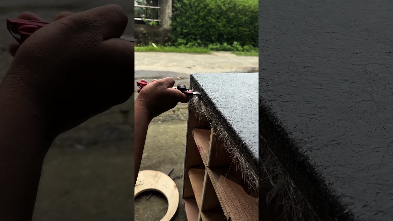 Cut off excess resin 