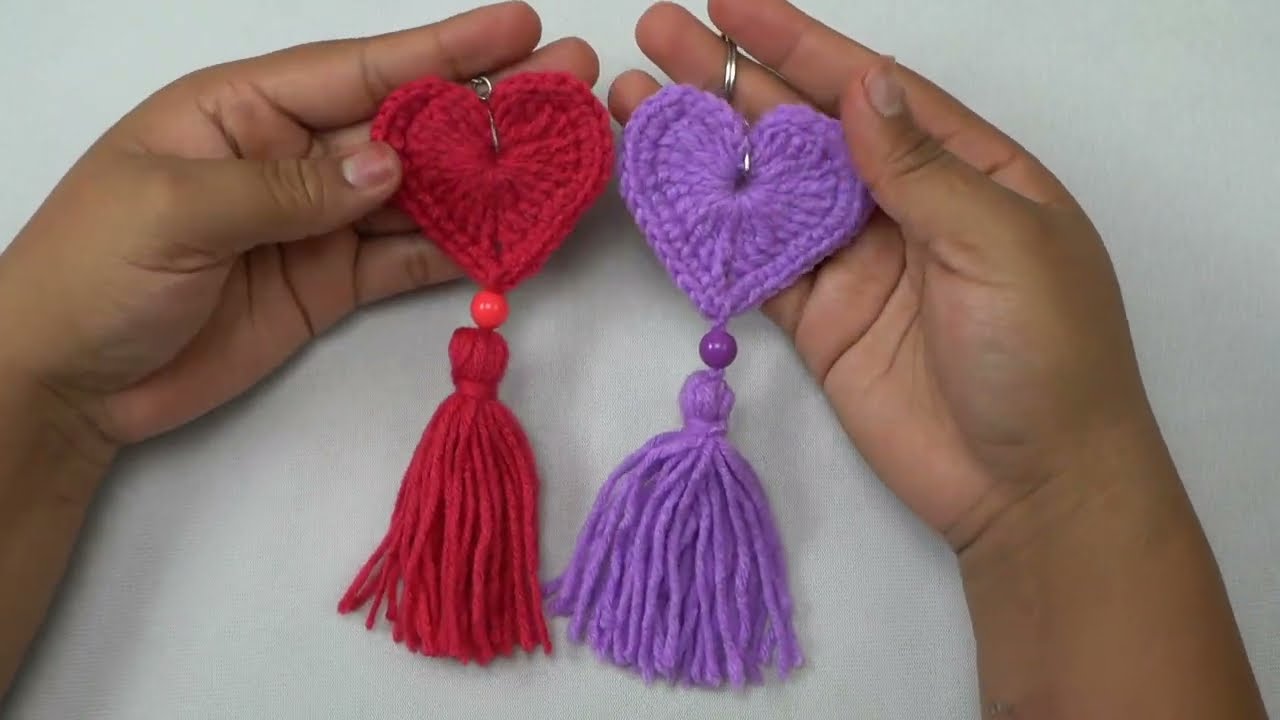 C&Oacute;MO TEJER UN CORAZ&Oacute;N A CROCHET para llaveros