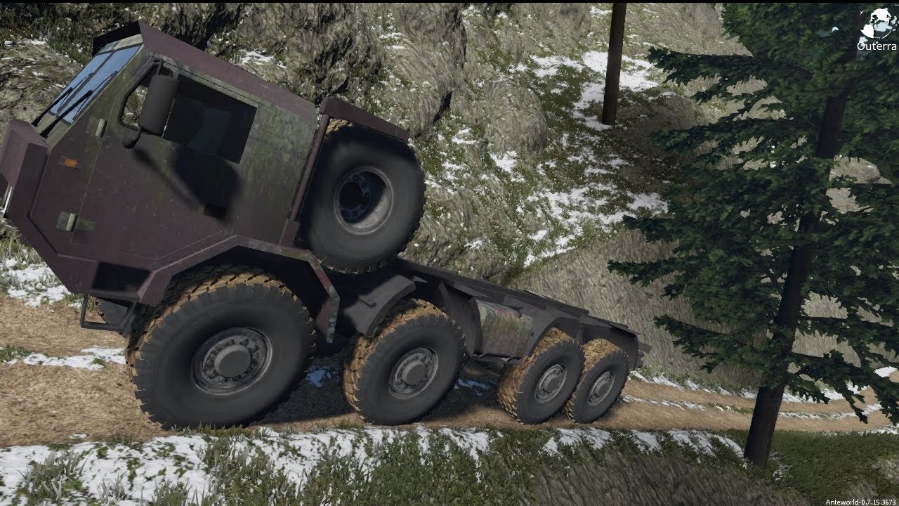 Outerra - Driving the Tatra T817 8x8 no bed
