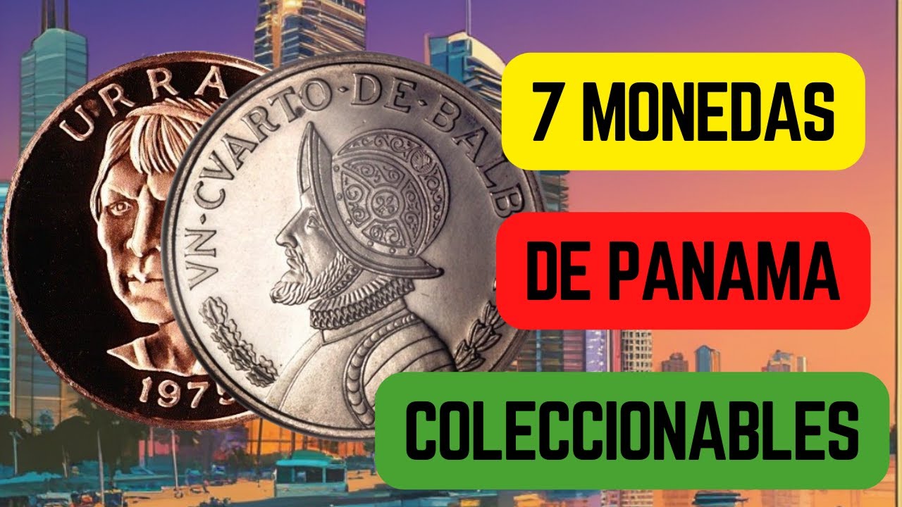 7 Monedas valiosas de Panama Oro Y PLATA Coleccionables