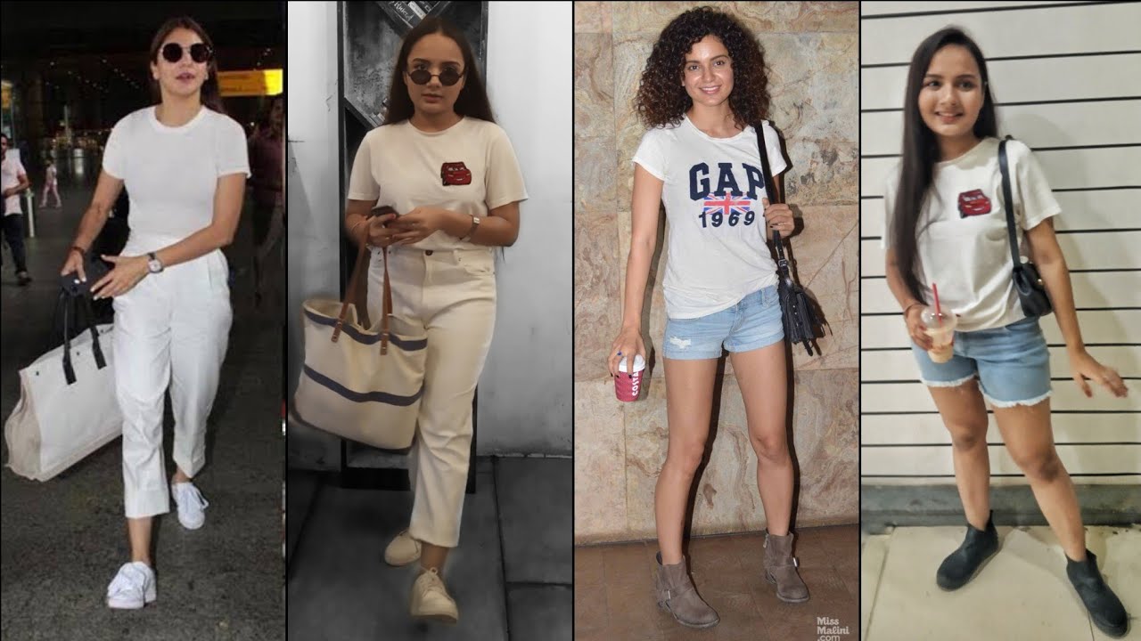 Styling White T-shirt as Bollywood Celebrities | White tee Lookbook | Beauties Stop