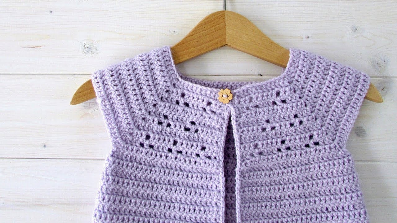 How to crochet a cute baby cardigan / sweater - the Lavender cardigan