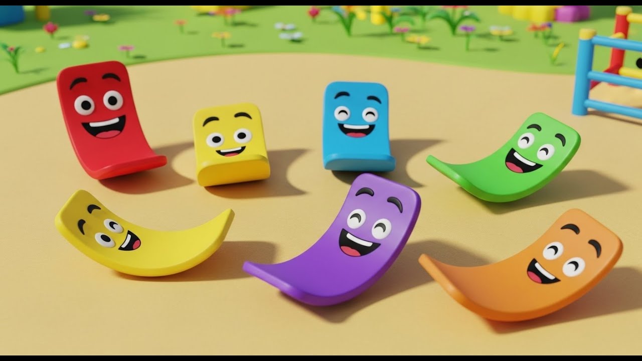 Seis Pequenas Pranchas de Equilíbrio de Brinquedo | Música de Equilíbrio e Coordenação