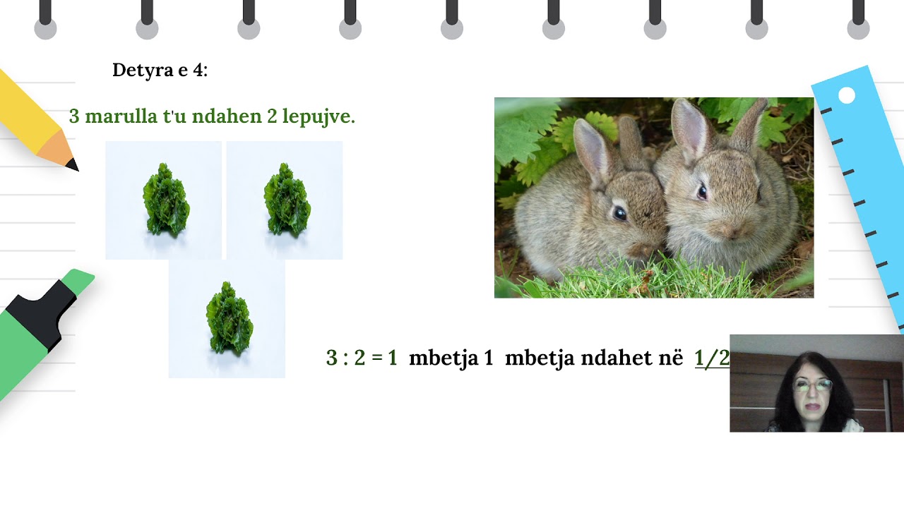 Klasa 5 - Matematikë - Pjesëtimi me mbetje dhe paraqitja e mbetjes si thyesë