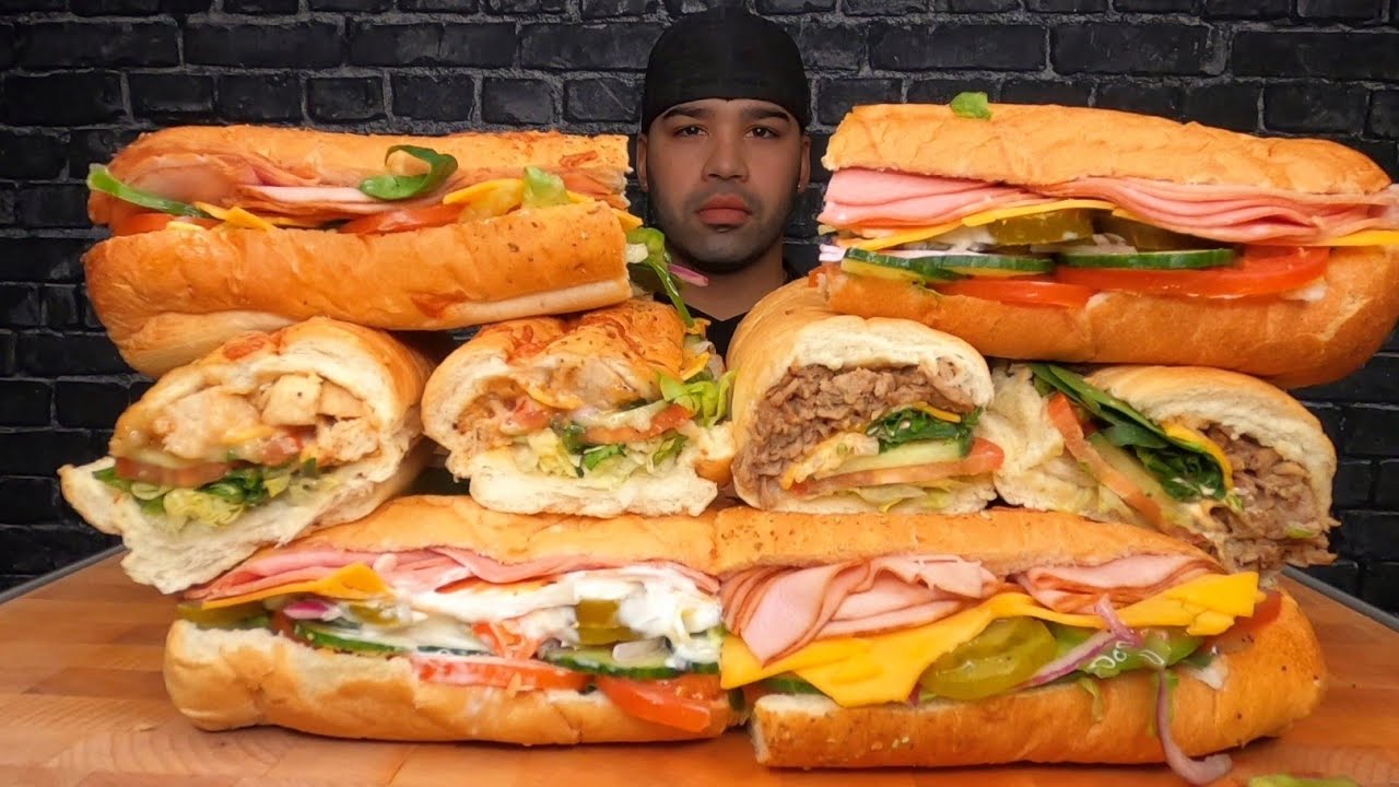 (ASMR NO TALKING) SUBWAY MUKBANG