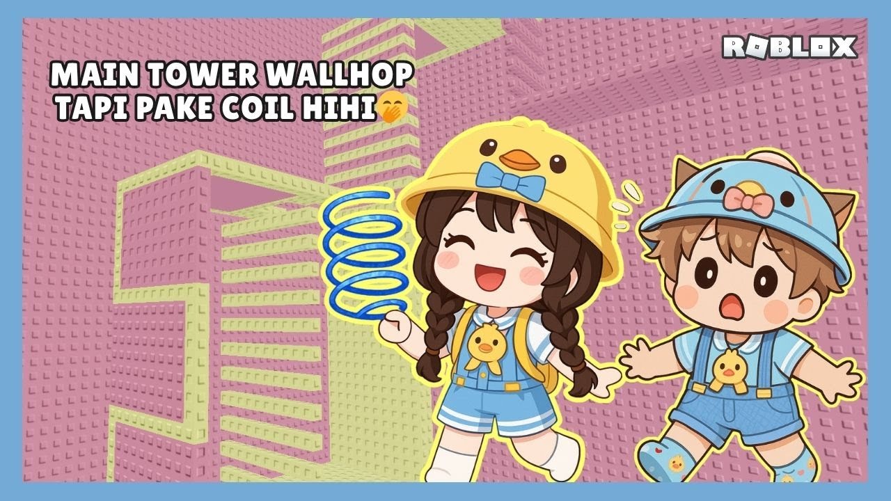 AKU TANTANG ADEK MAIN TOWER WALLHOP!! TAPI AKU PAKE COIL HEHE🤭with @Bobarose19 I Roblox Indonesia
