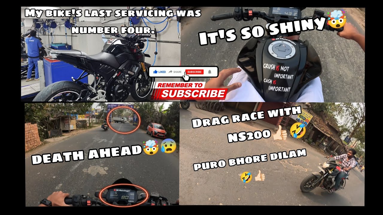 MY BIKE!S LAST SERVICING WAS NUMBER FOUR. It's so shiny🤯😚🤍death' ahead #motovolgger #service 