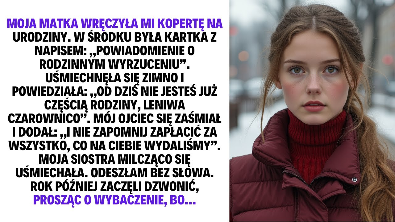 MOJA MATKA WRĘCZYŁA MI KOPERTĘ NA URODZINY. W ŚRODKU BYŁA KARTKA Z NAPISEM: „POWIADOMIENIE O...