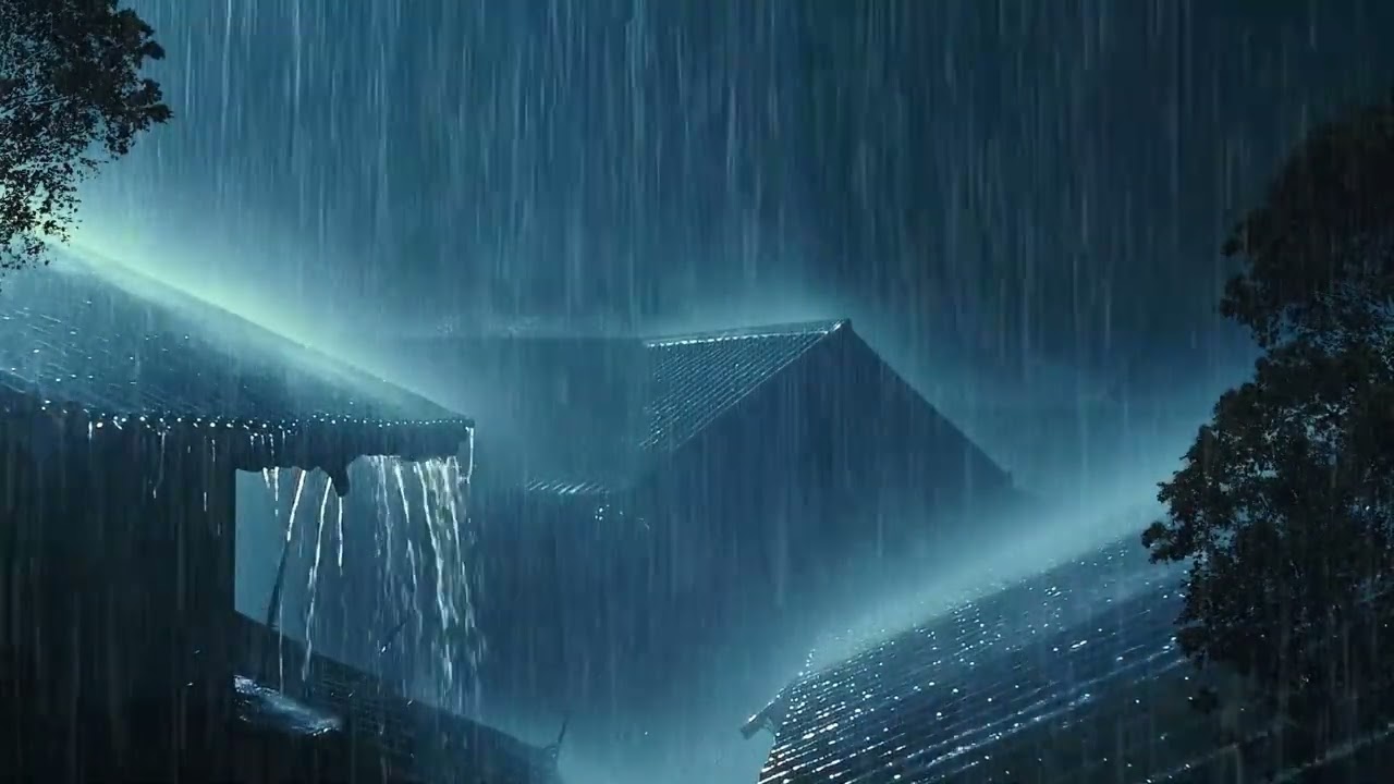 Heavy Rain on Tin Roof 🌧️ – 3 Hours Rainstorm White Noise for Deep Sleep, Goodbye Insomnia