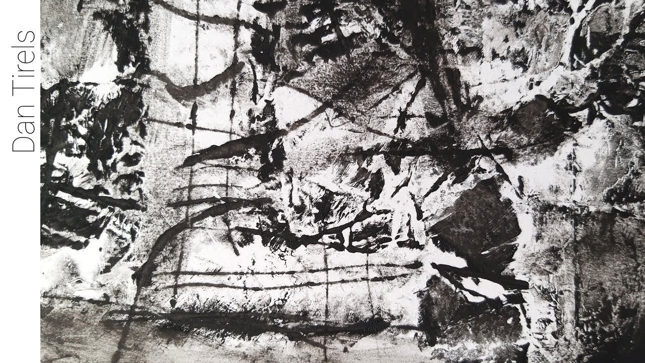 Quick low budget monoprint technique using foil and oil paint