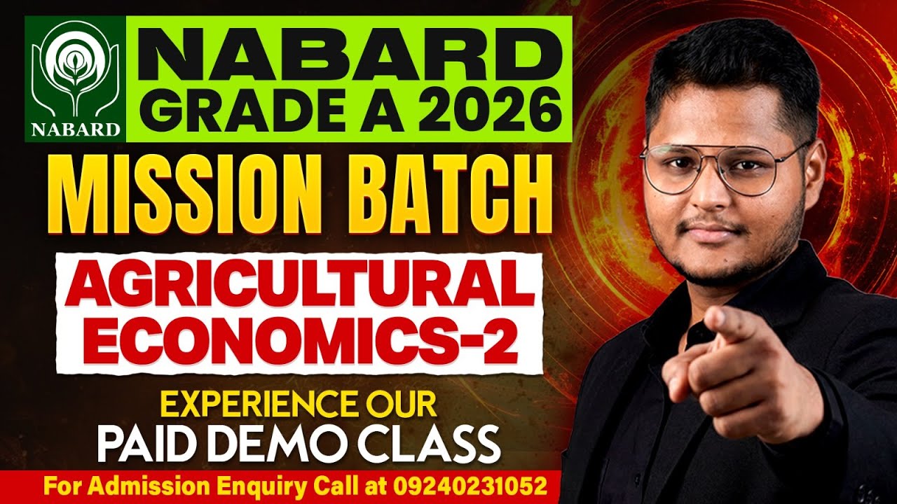 NABARD Grade A Preparation | Mission Batch | NABARD Grade A Agricultural Economics Demo Class-2