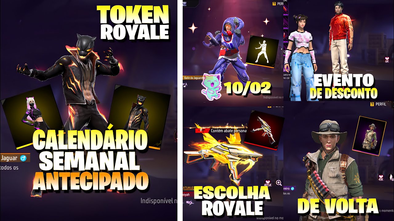 NOVO CALENDÁRIO ANTECIPADO FREE FIRE! EVENTO DE CARNAVAL, SKINS GRÁTIS, EVENTO DE DESCONTO E MAIS!!