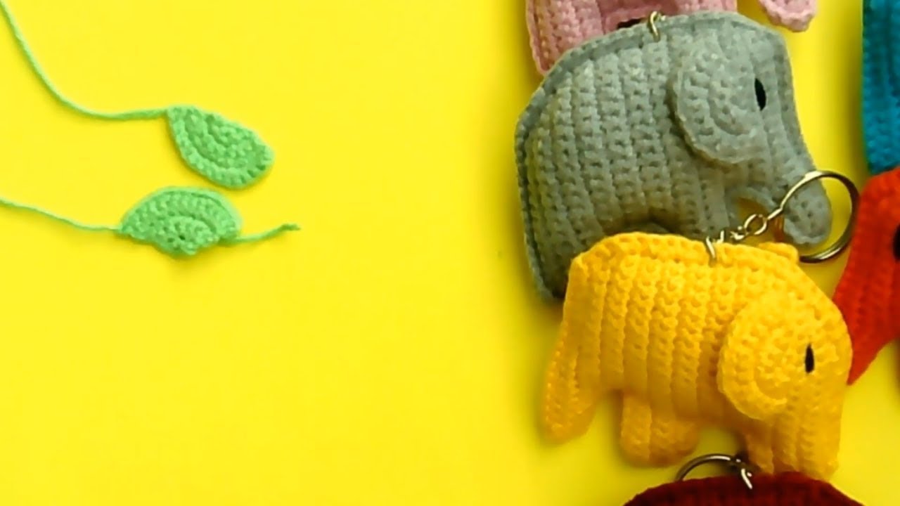 Amigurumi fil anahtarlık kuak yapımı Amigurumi elephant key chain ear making -3