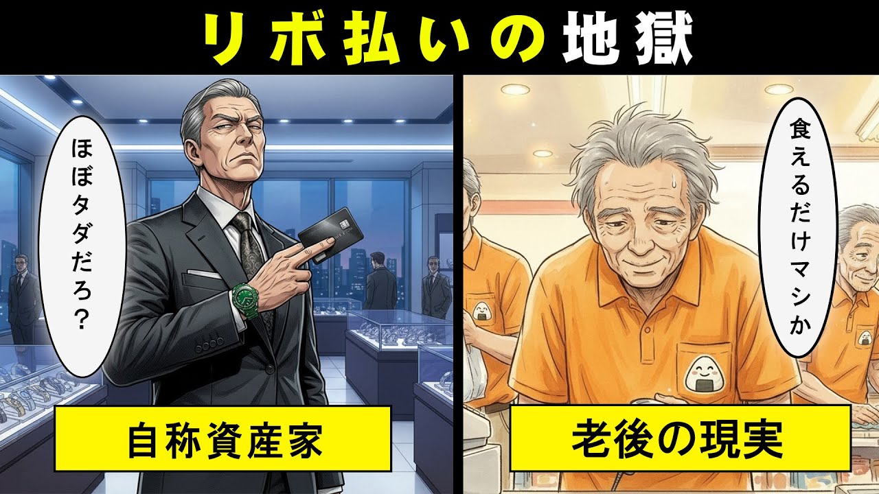 【漫画】「月5000円なら実質タダよ」とリボ払いを乱用した67歳自 x 称資産家の末路…100万円の時計を失い、コンビニの廃棄弁当を啜る絶望の老後