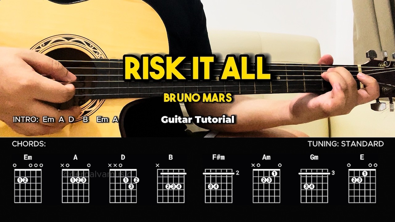 Risk It All - Bruno Mars | Easy Guitar Tutorial For Beginners (CHORDS & LYRICS) #guitarlesson
