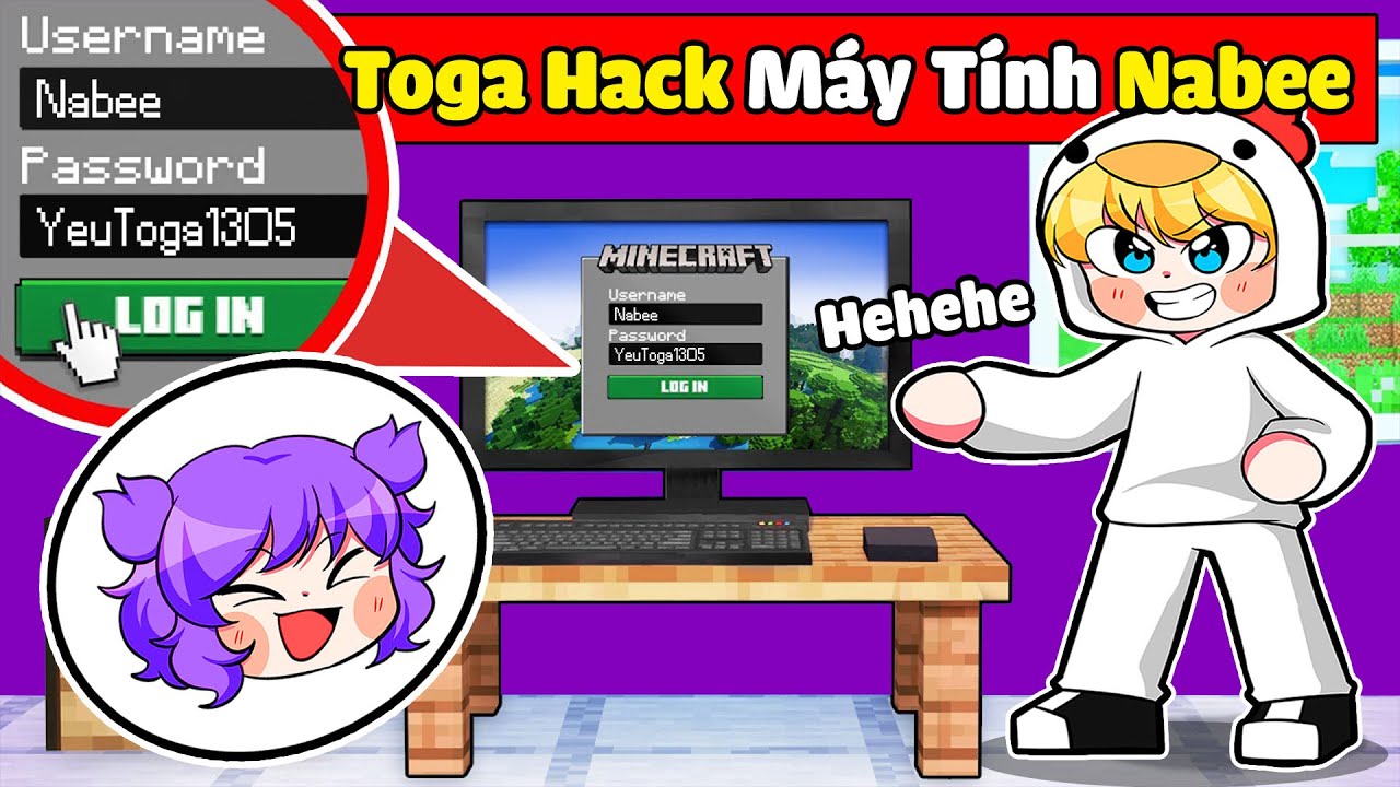 NABEE BỊ TOGA HACK TÀI KHOẢN MINECRAFT VÀ CÁI KẾT TRONG MINECRAFT*TOGA HACK MÁY TÍNH NABEE 🤣🐔🖥️