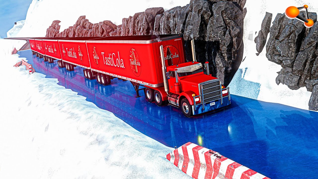 Icy Road Slippery Slope - BeamNG drive