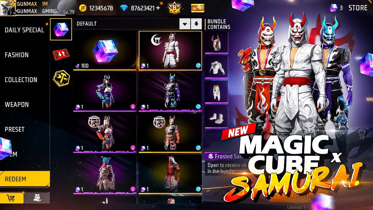 1 June🔥 Magic Cube Store Update🇮🇳| Samurai Bundle Return | Next Magic Cube Bundles Free Fire