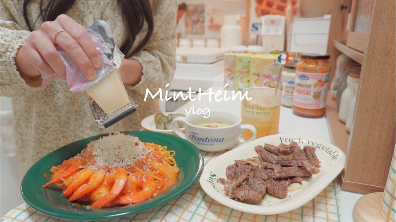 SUB)Корея vlog☃️кафе в снежный день🚲На велосипеде по реке Хан🥘Dishes using Bulgogi+Пибим лапша
