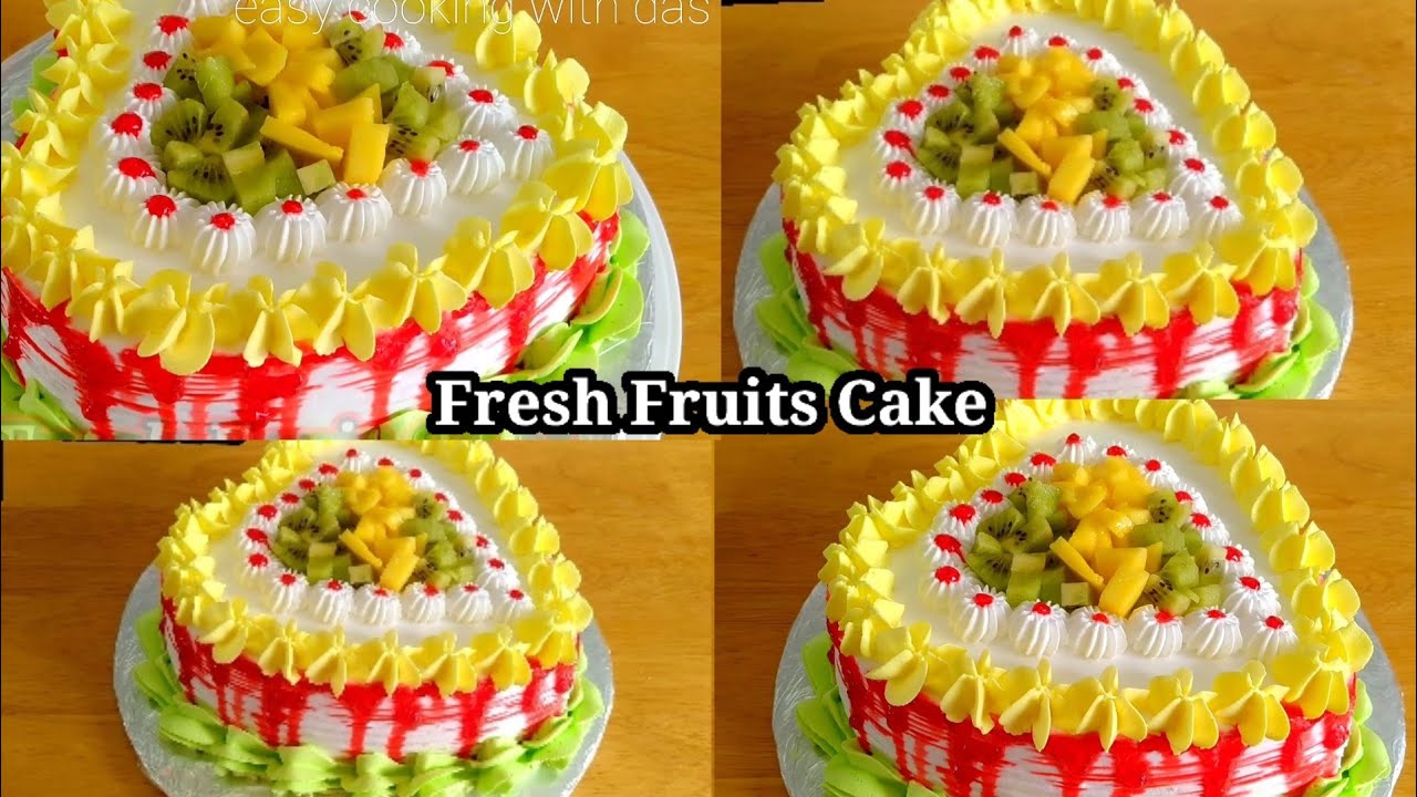 fresh Fruits cake recipe | How to make fresh fruit cake | soft and  Delicious cake | sponge cake