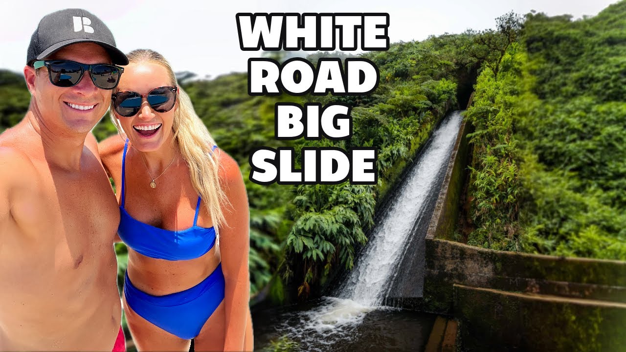 Big Island of Hawaii's White Road Hike to BIG Slide Water Slide 🌋