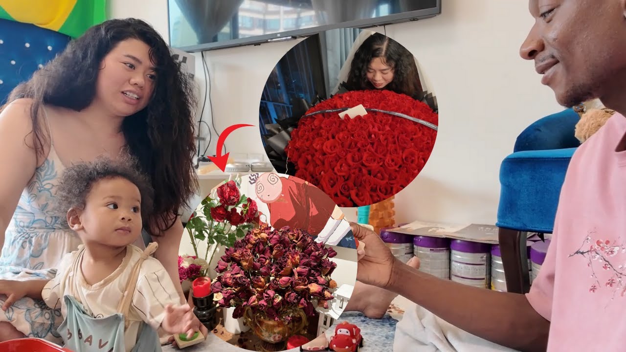 my chinese wife is so creative she turned her birthday roses to a lifetime deco/ Home Vlog