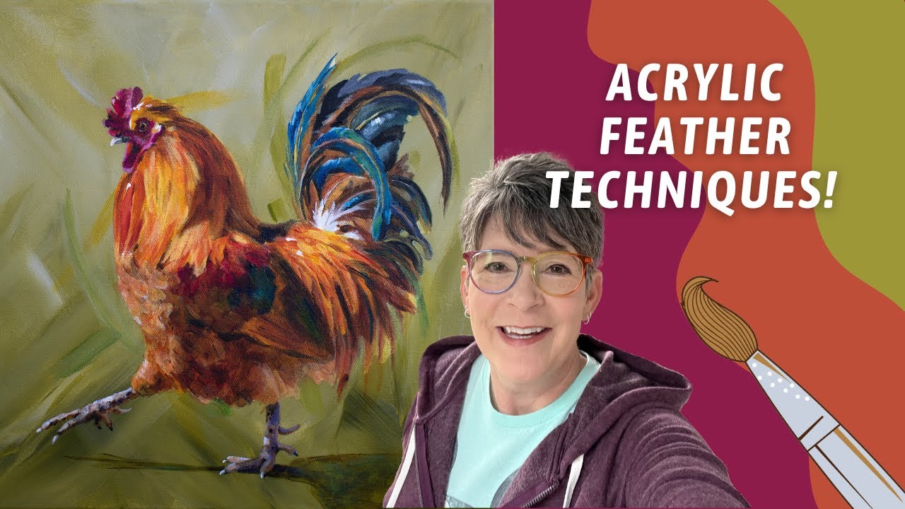 ROOSTER Painting! HOW TO Paint FUN Acrylic Rooster! By: Annie Troe