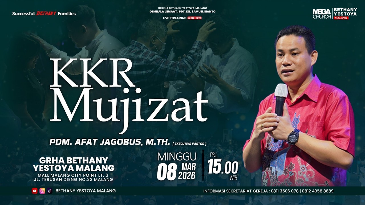 Ibadah Raya On-Site 7 (Tatap Muka) - Gereja Bethany Yestoya - 08 Mar 2026 - Pdm. Afat Jagobus, M.Th.